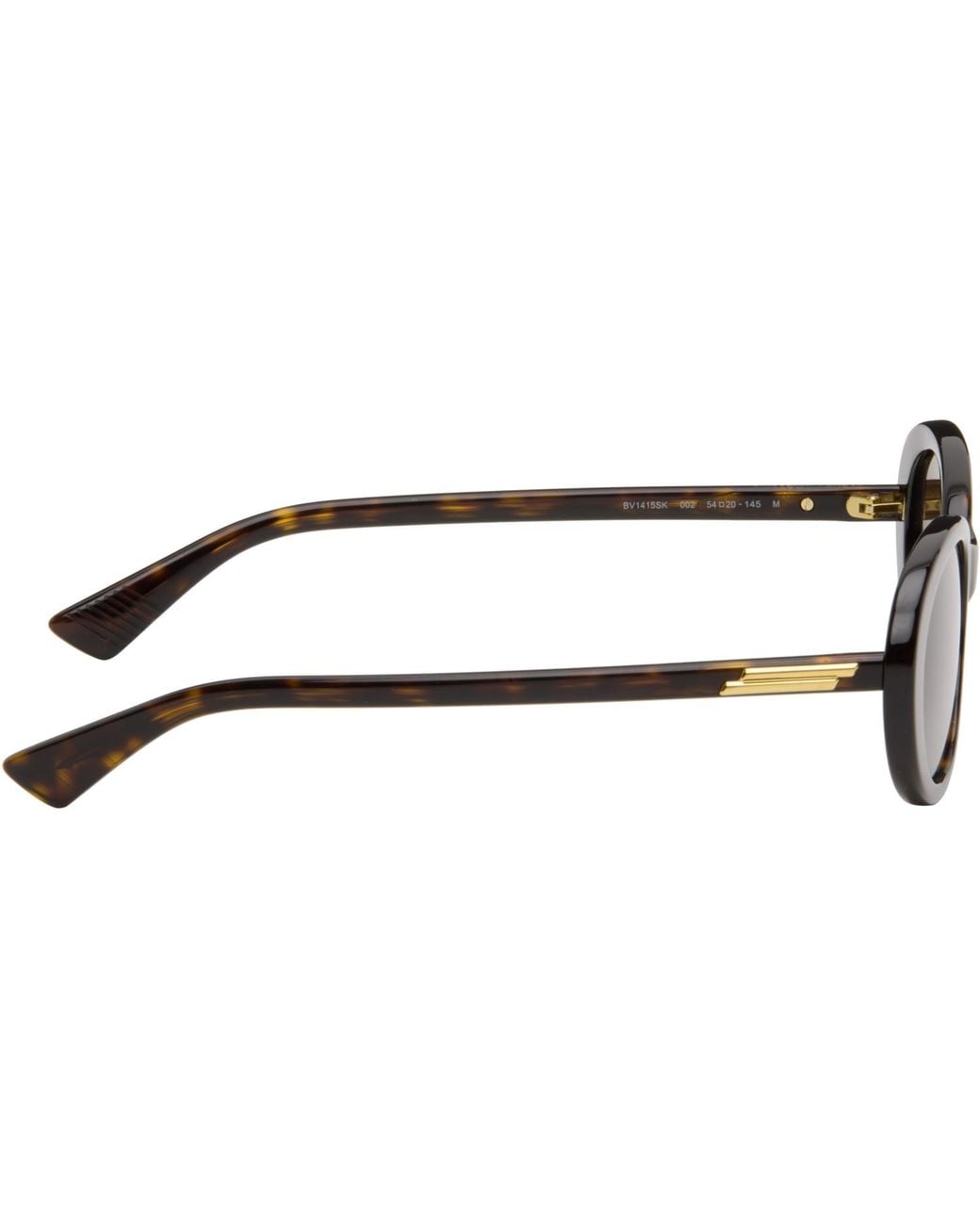Bottega Veneta Black Slim Ribbon Oval Sunglasses