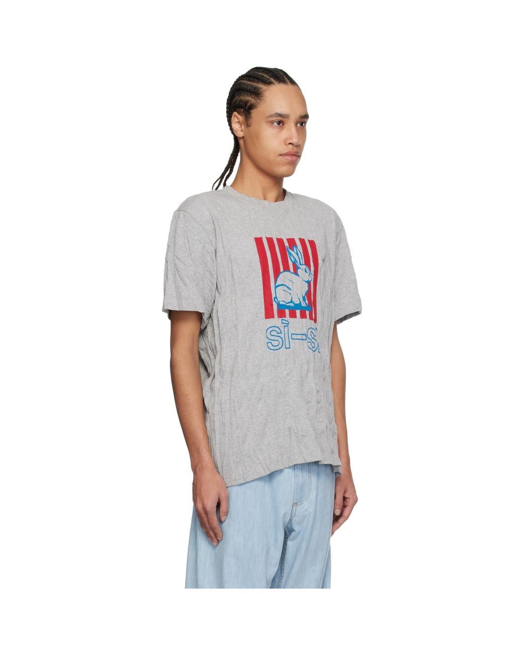 Bottega Veneta Red Crushed Cotton Printed Jersey T-Shirt for men