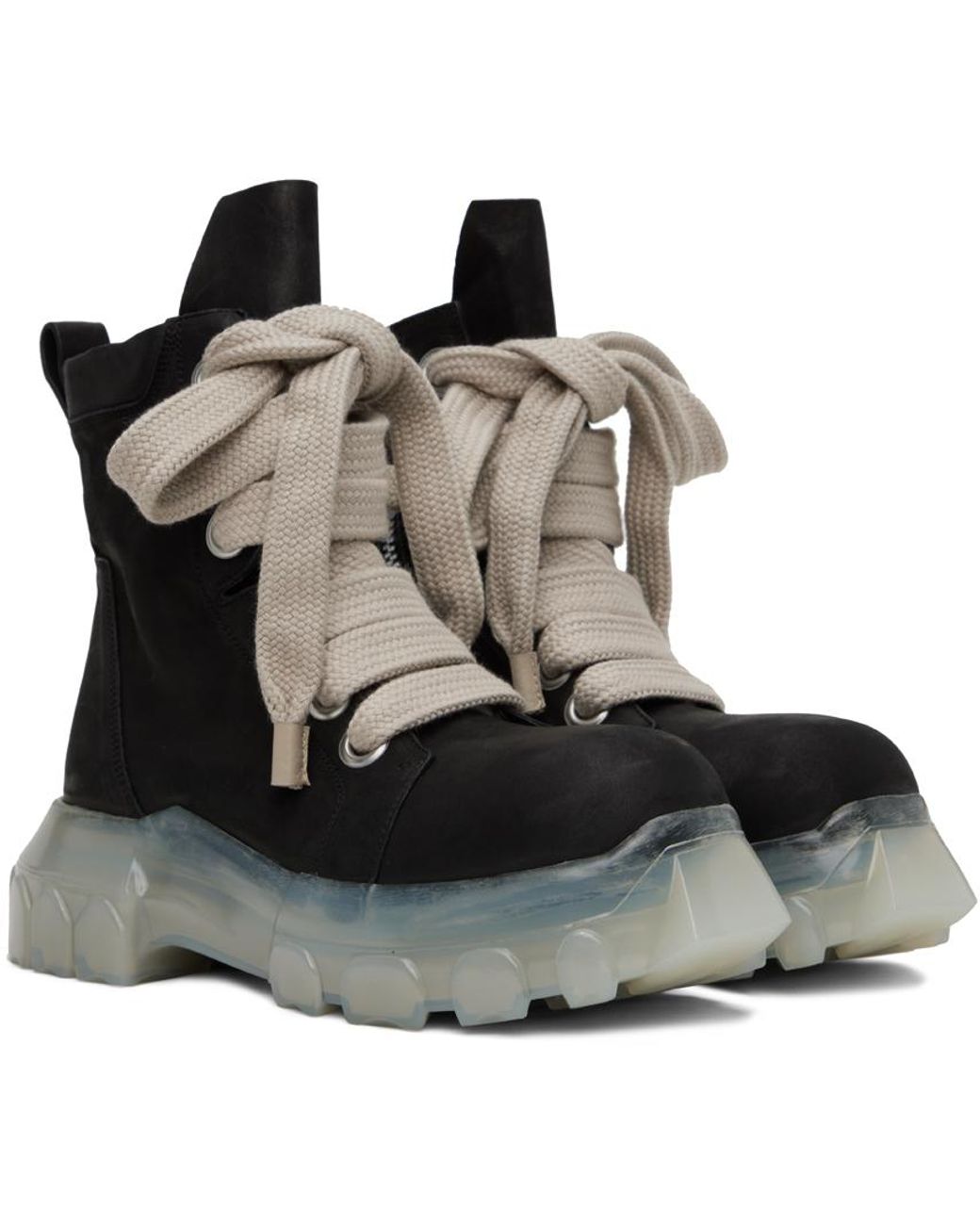 メンズ Rick Owens Jumbo Lace Bozo Tractor ブーツ ブラック | Lyst