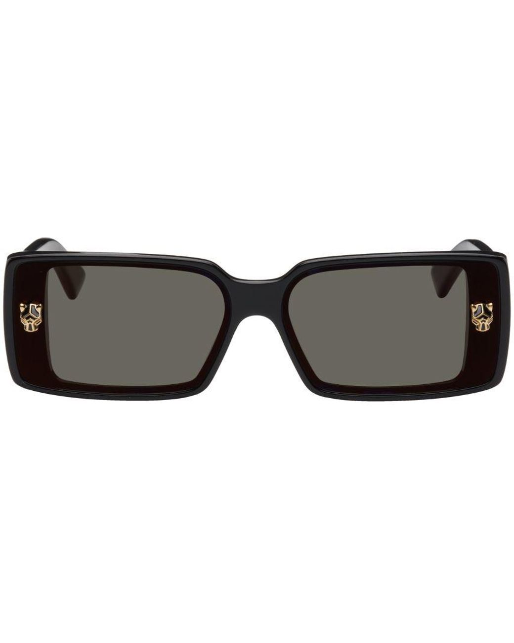 Cartier Black Rectangular Sunglasses for Men | Lyst