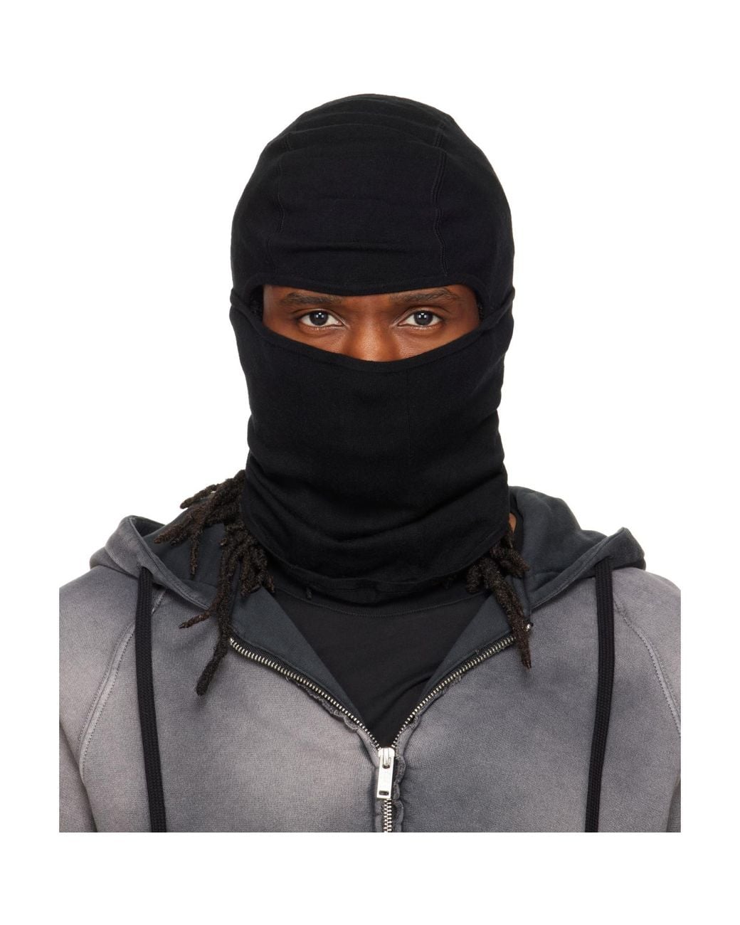Thom Krom Black Cashmere Blend Performance Knit Balaclava for men