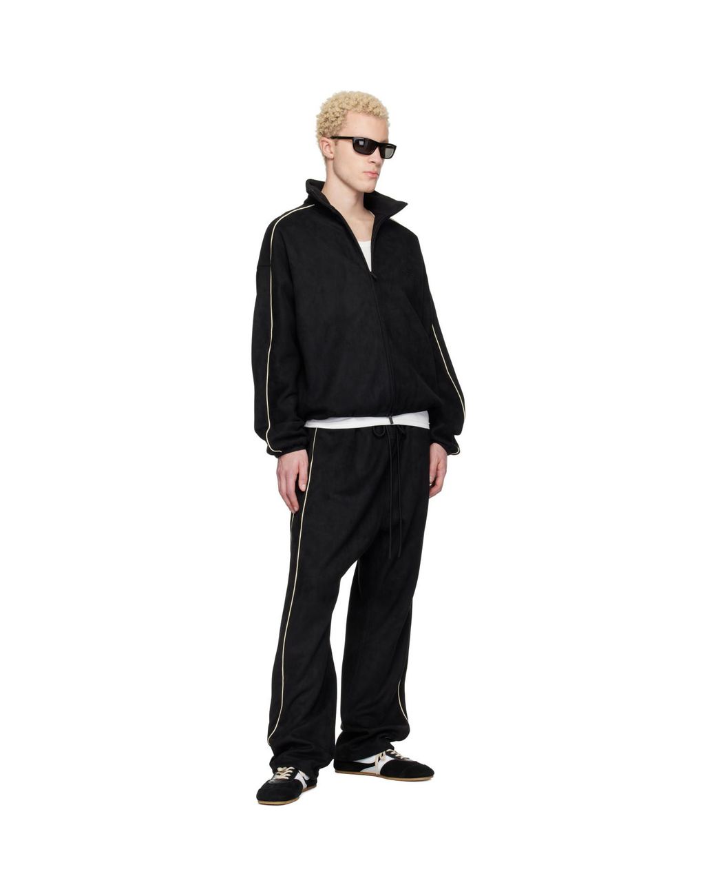 Fear Of God Black Faux-Suede Fleece Signature Modern Track Jacket for men