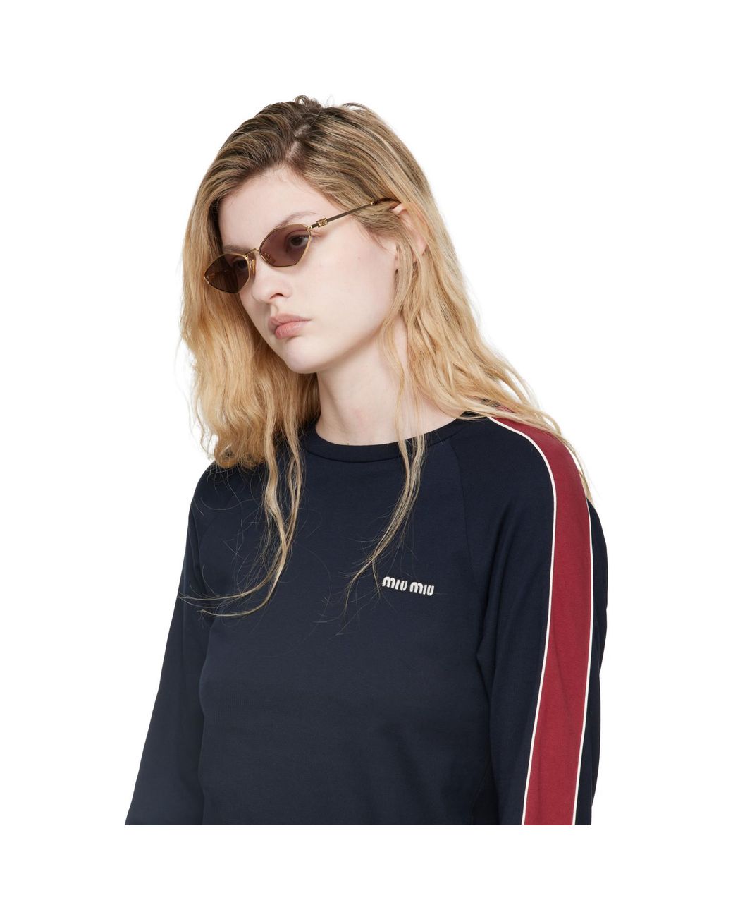 Miu Miu Pink 'Miu Miu Logo' Sunglasses