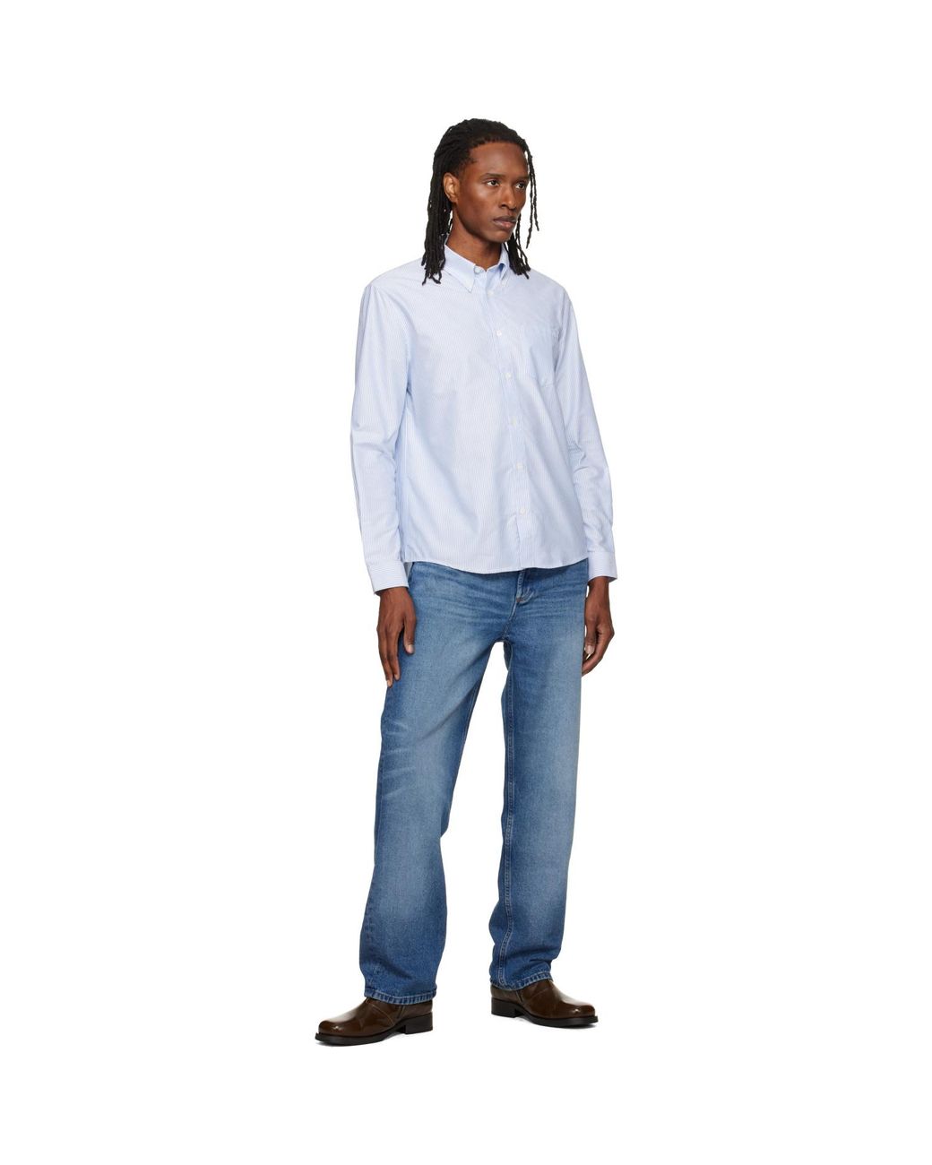 A.P.C. Blue New Greg Shirt for men
