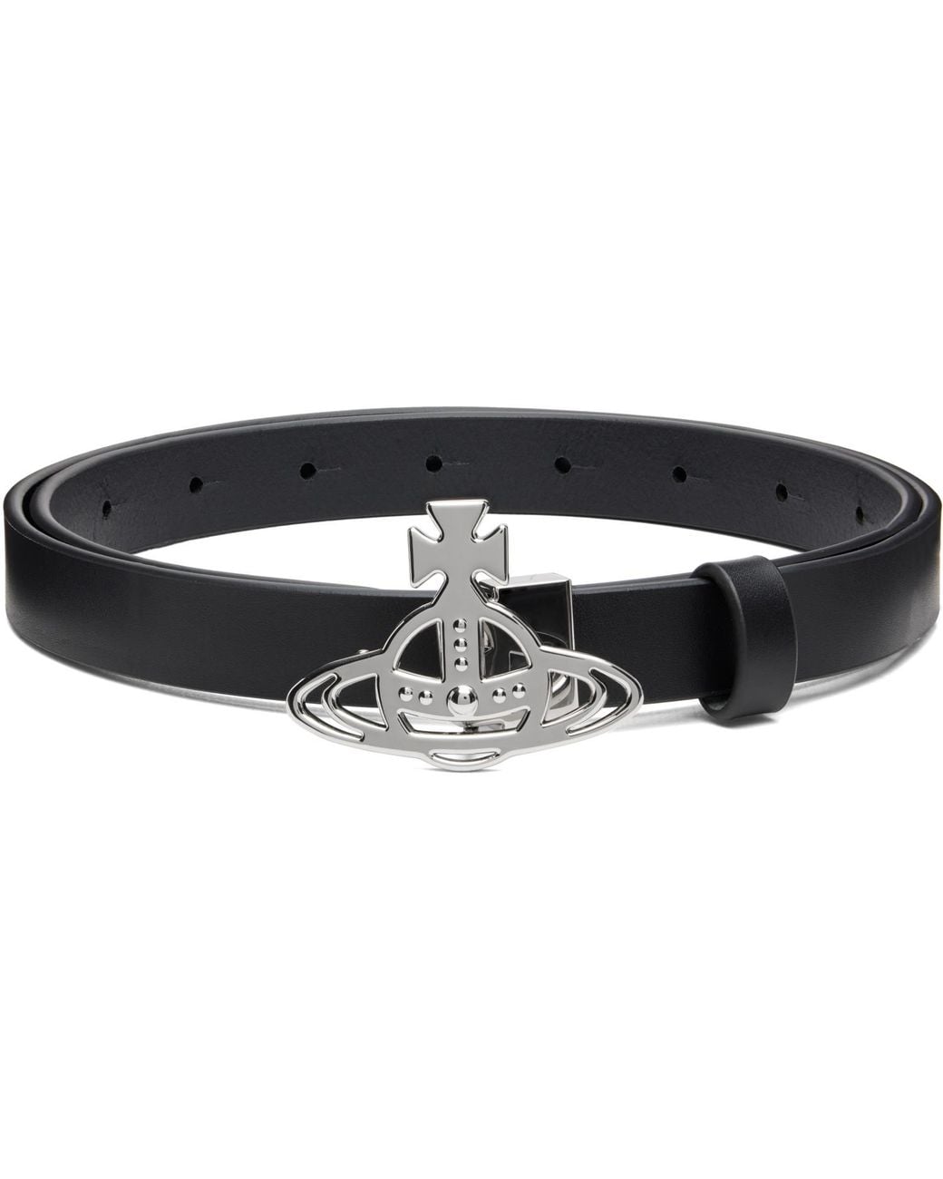 Vivienne Westwood Black Small Line Orb Belt for men