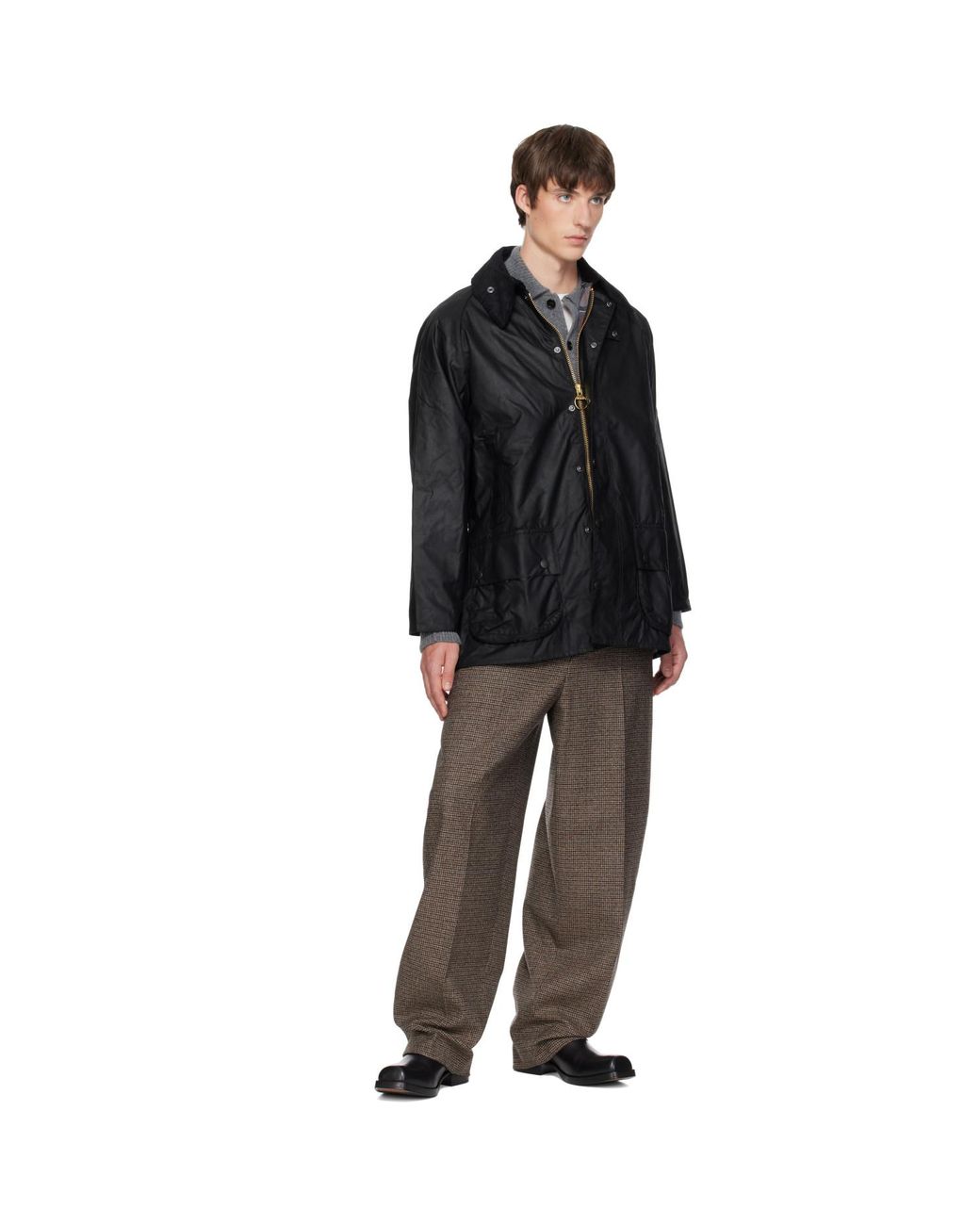 Barbour Black Beaufort Waxed Jacket for men