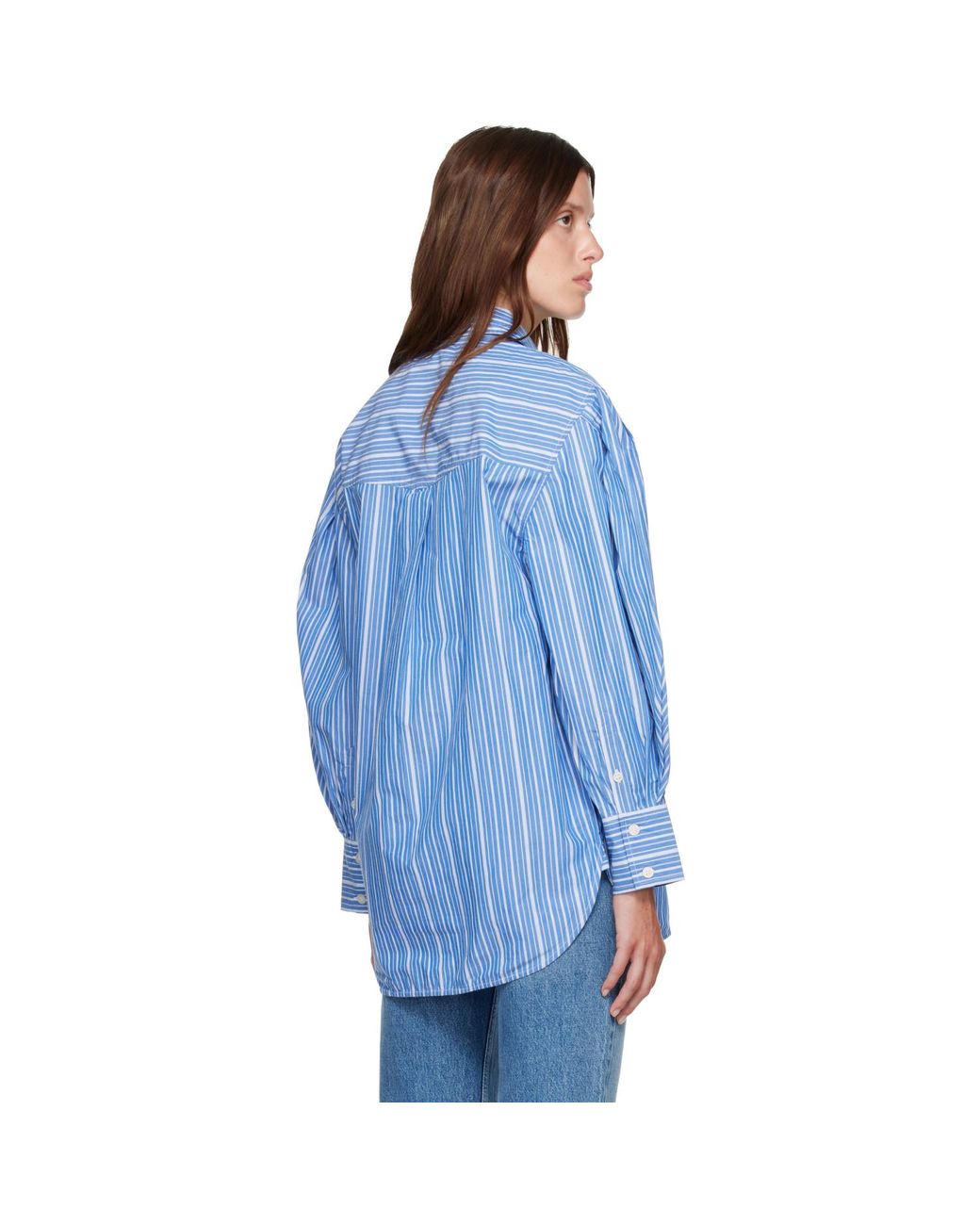 Ganni Blue Striped Cotton Shirt