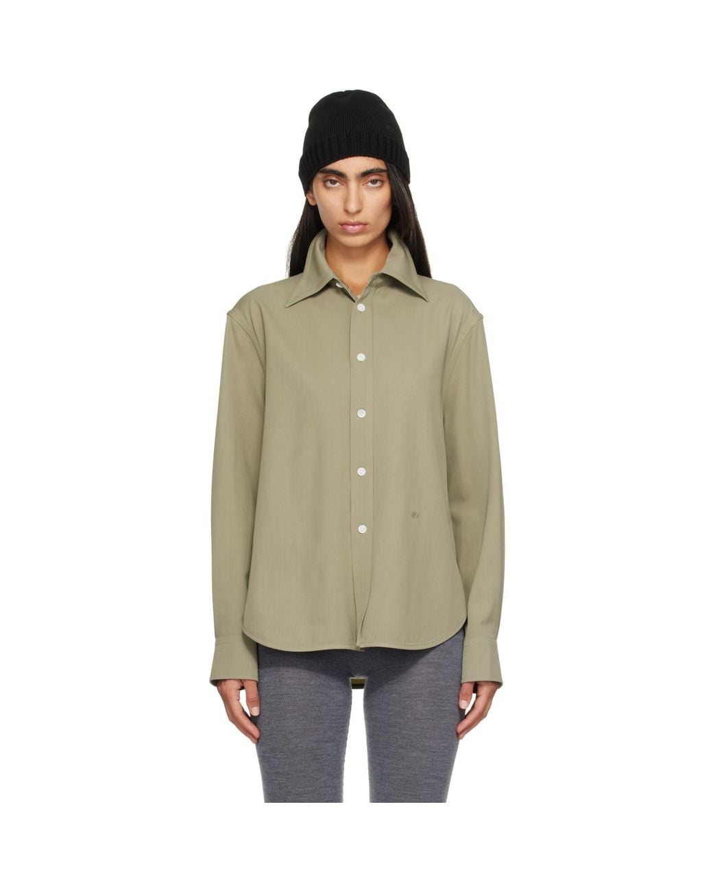 Bottega Veneta Green Wool Shirt