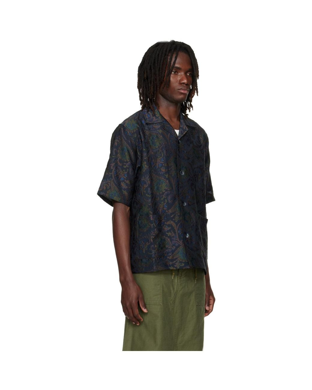 Needles Black Paisley Jacquard Cabana Shirt for men