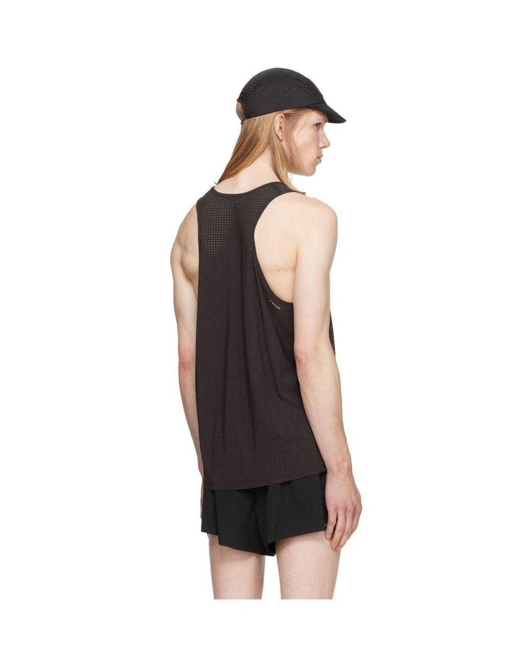 Satisfy Black Burgundy Space‑O Singlet Tank Top for men