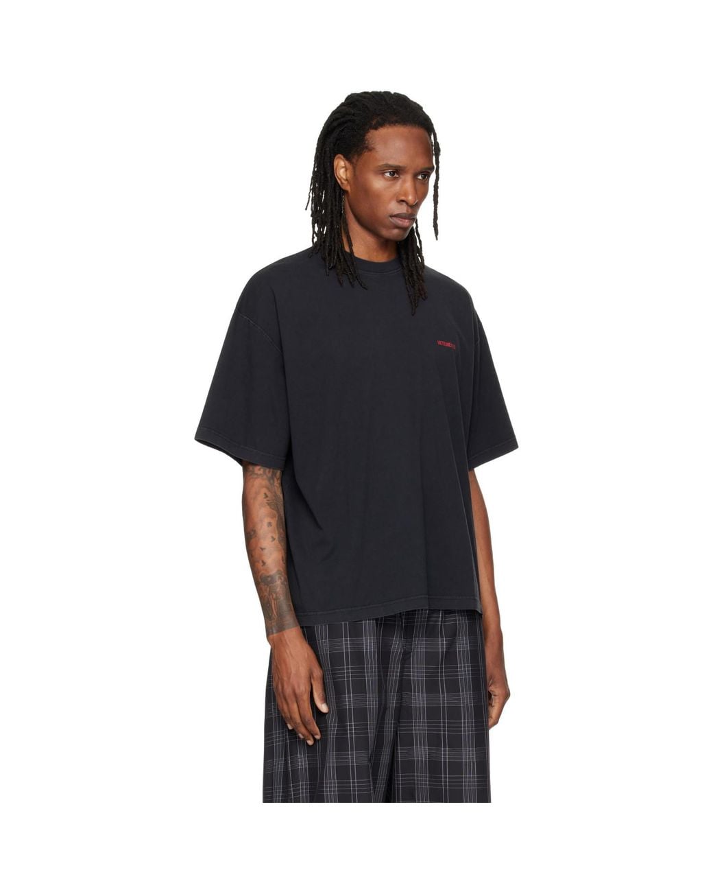 Vetements Black Classic Logo Boxy T-Shirt for men