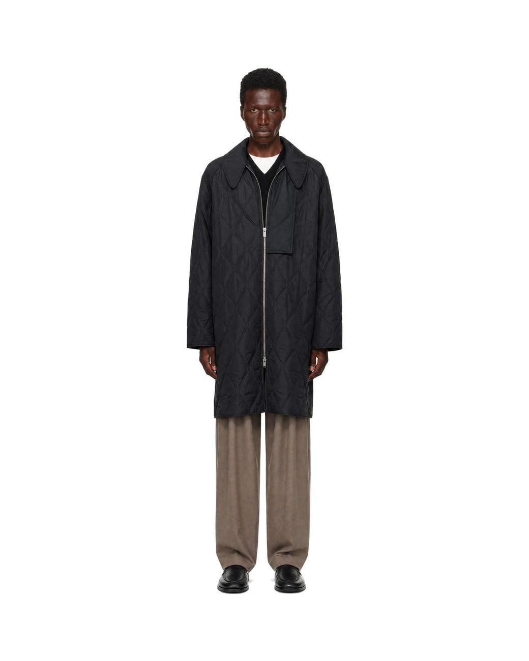 Ganni Black Ripstop Quilt Coat for men
