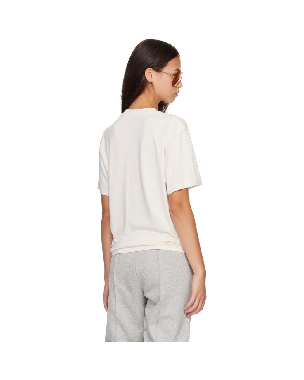 Acne White Graphic T-Shirt