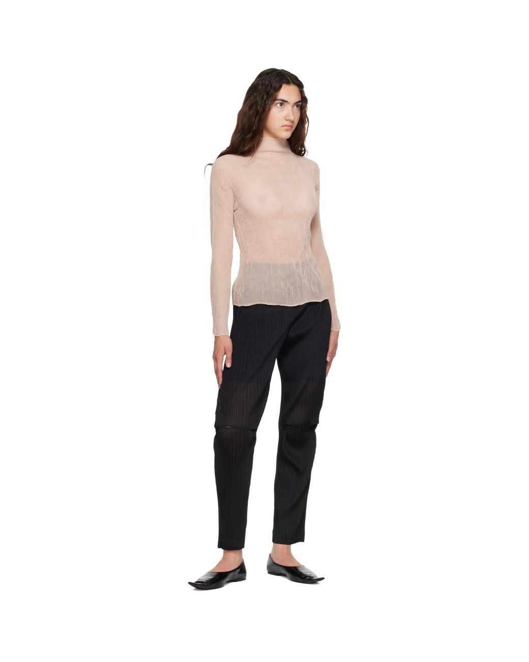 Issey Miyake Natural Chiffon Twist Top