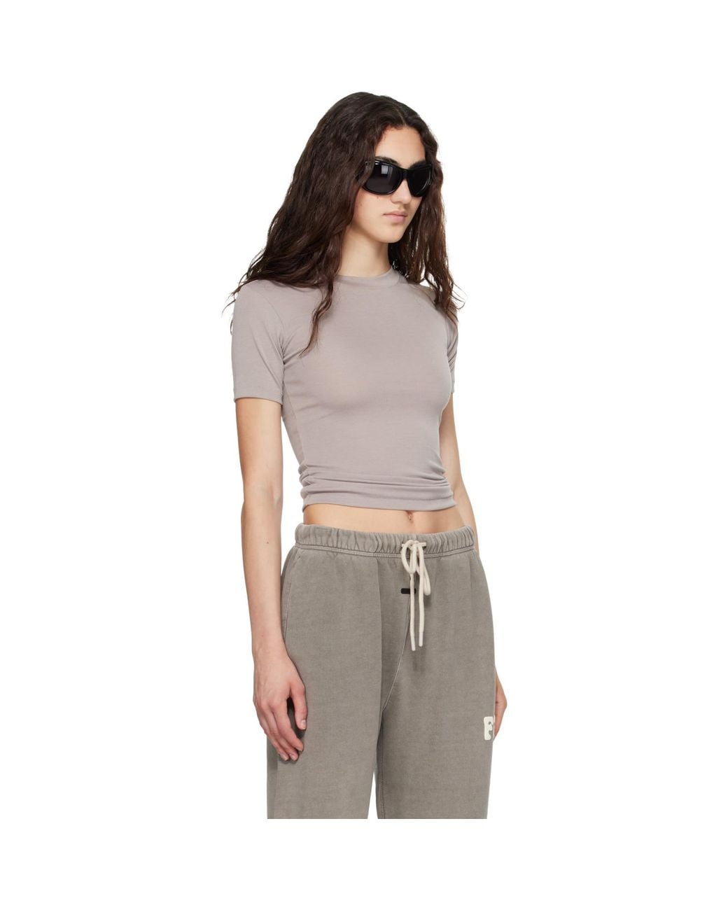 Fear Of God Brown Taupe Soft Rib Fitted T-Shirt