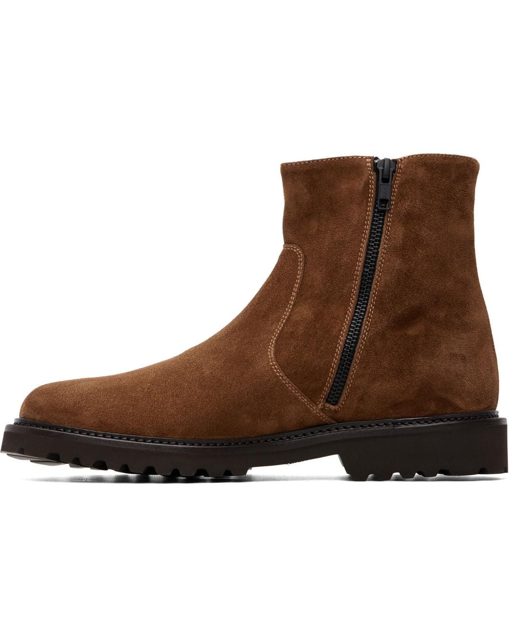 Common Projects Brown Suede Piuma Zipper Boots for men