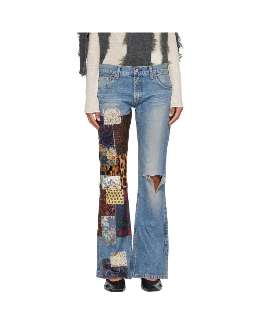 Junya Watanabe Blue Patchwork Jeans