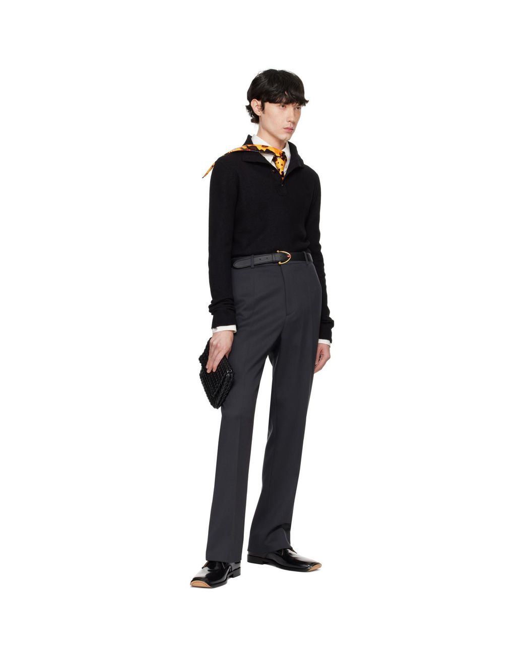 Bottega Veneta Black Comma Lace-Up Derbys for men