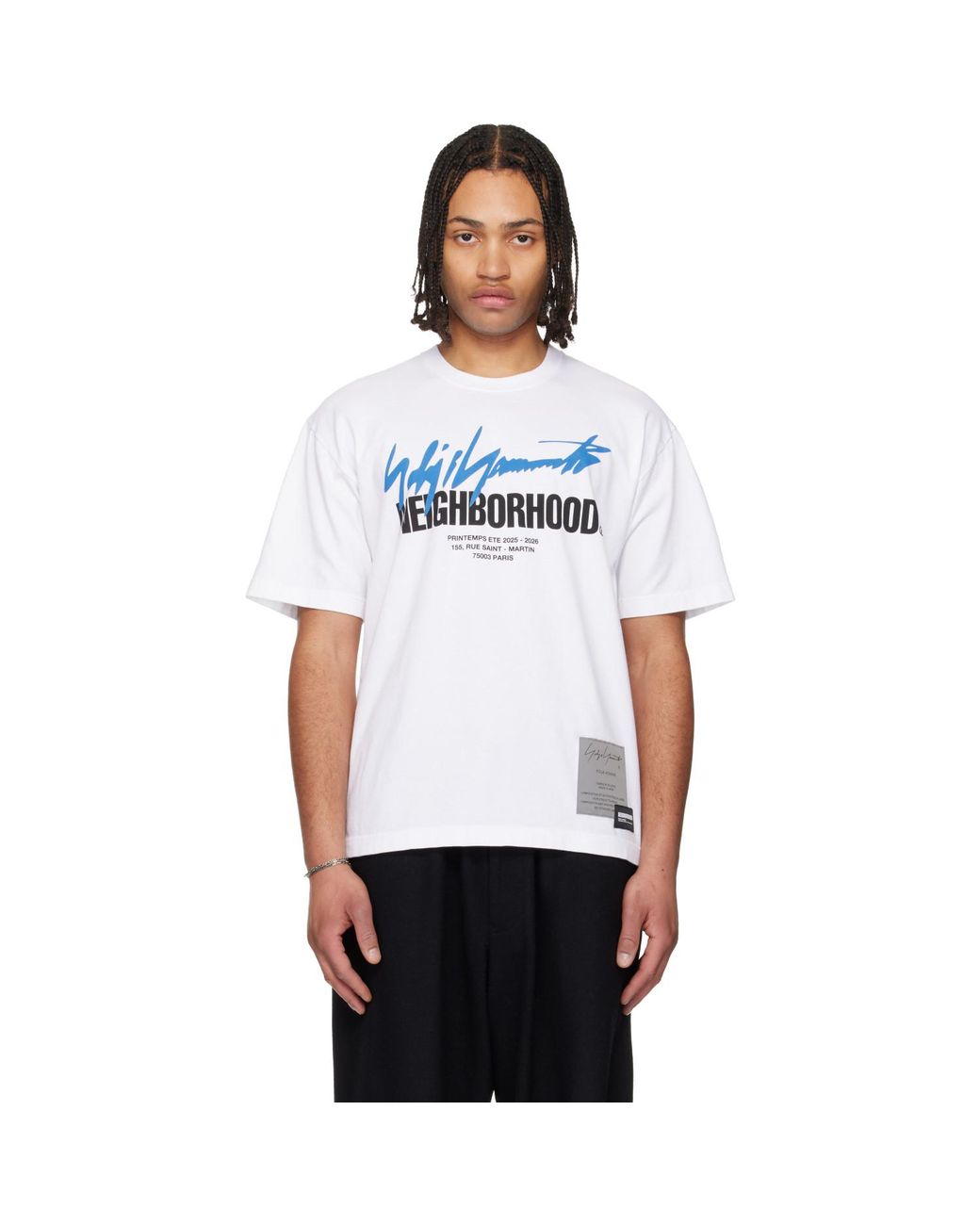 Yohji Yamamoto White Neighborhood Edition Ss-T-Shirt for men