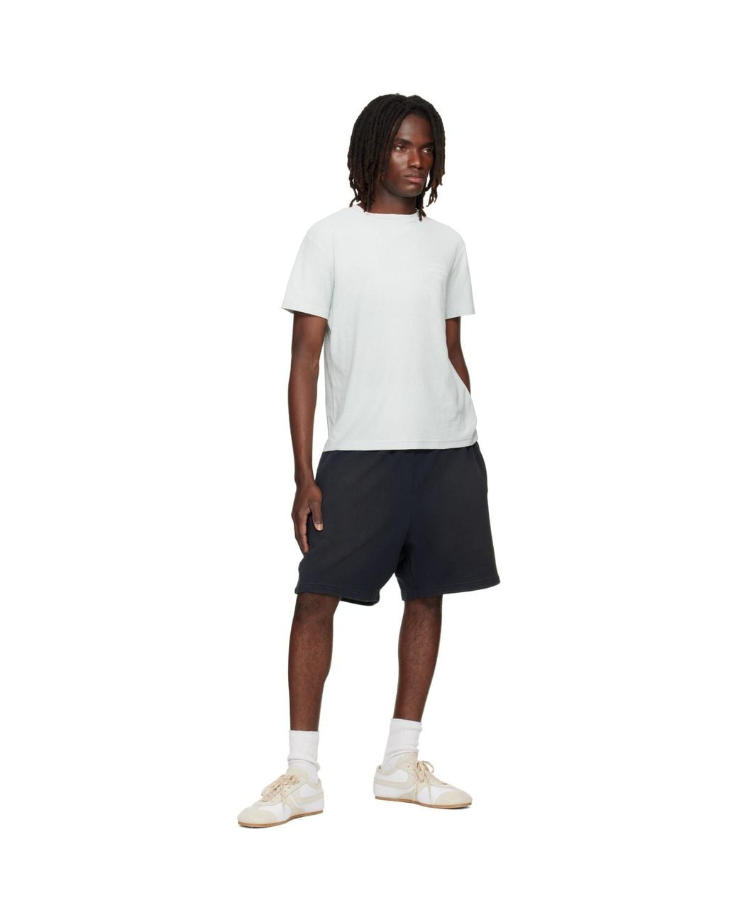 Acne White Distressed Logo T-Shirt for men