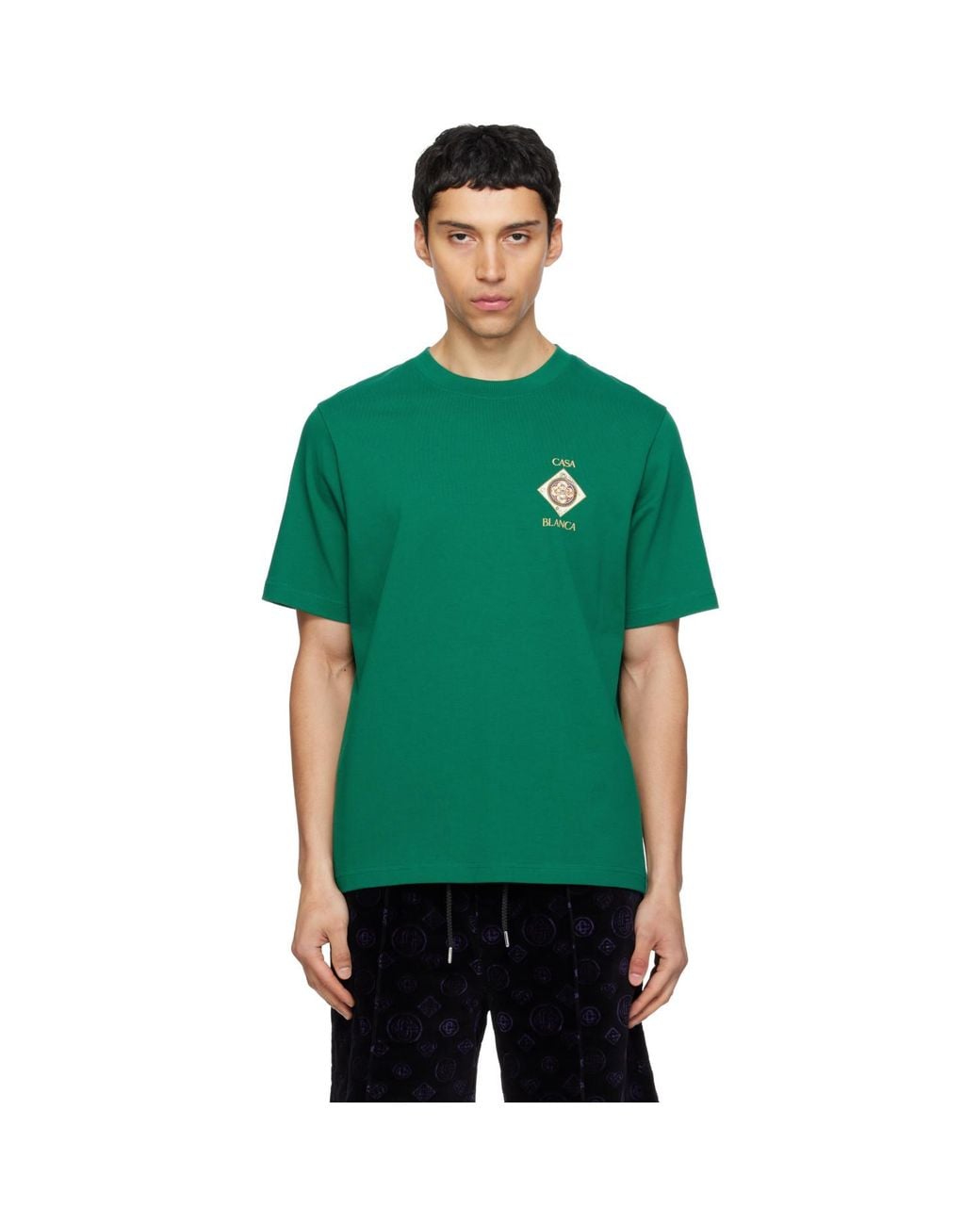 Casablanca Green Plafond Orne De Musique Short Sleeve T-Shirt for men