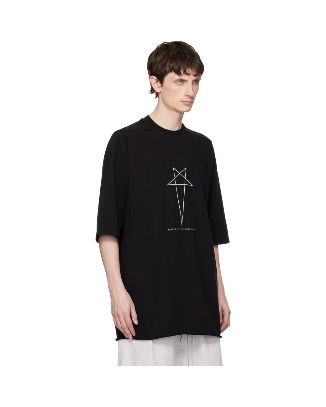 Rick Owens Black Temple Jumbo/T-Shirt for men
