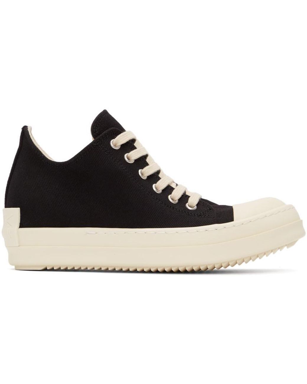 Rick Owens DRKSHDW Black License Plate Low Sneakers for Men | Lyst