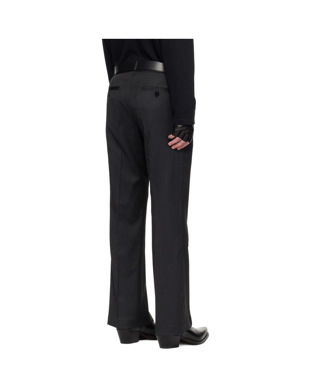 Ernest W. Baker Black Loose Fit Flare Trousers for men