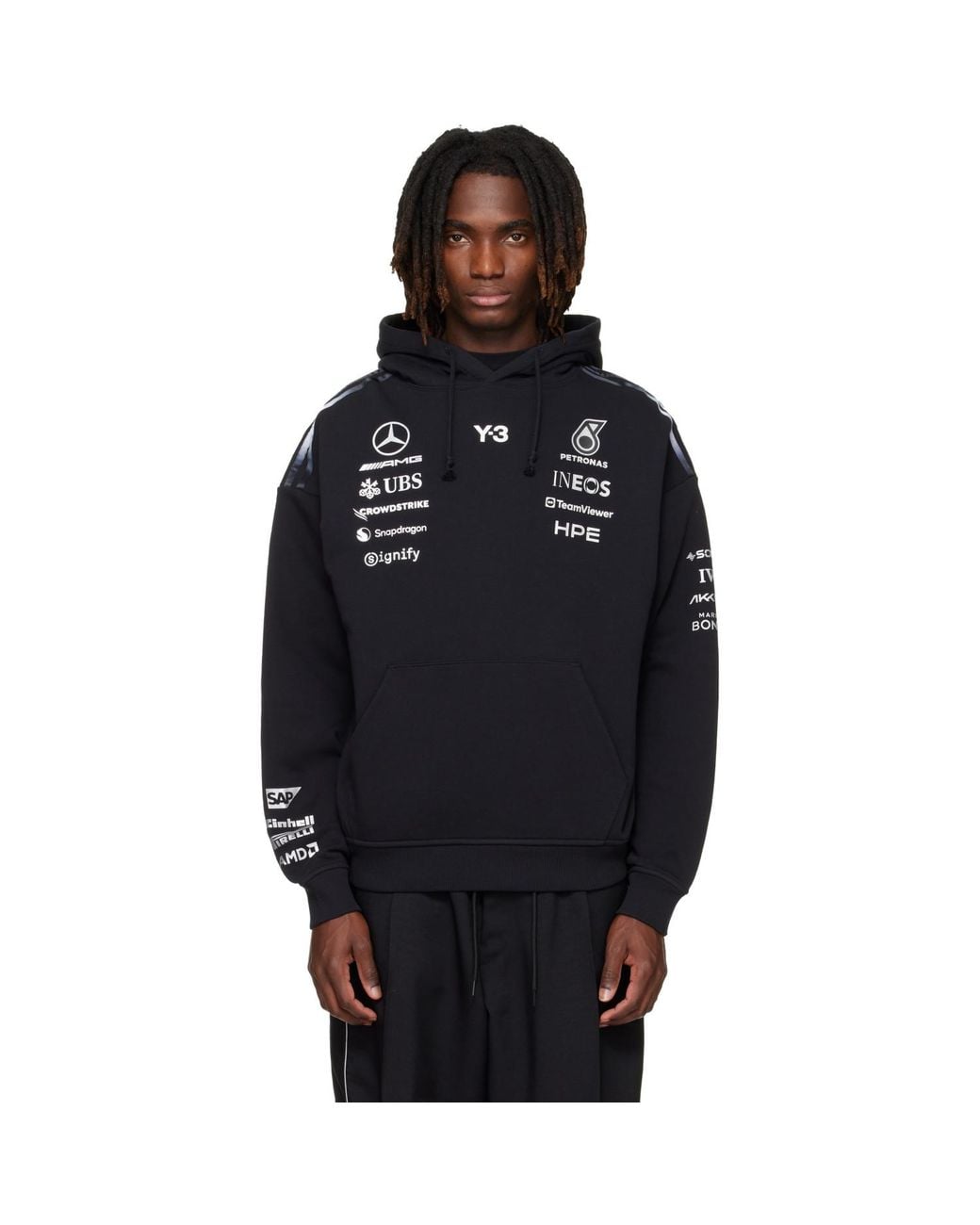 Y-3 Blue Mercedes-Amg F1 Edition Team Hoodie for men
