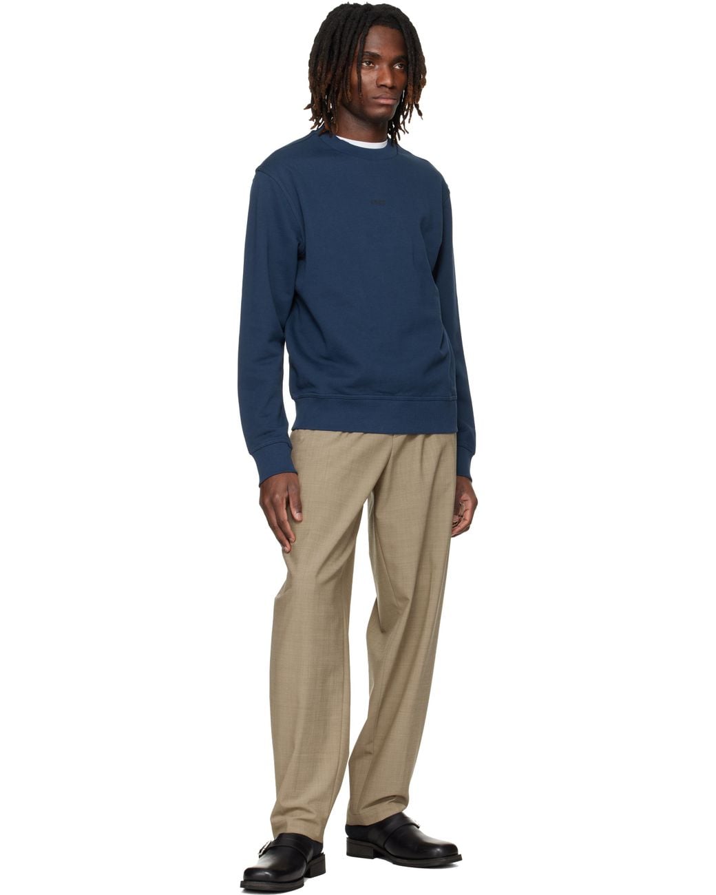 Boss Blue Chest Logo Sweatshirt for men