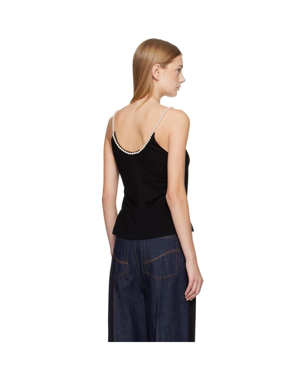 Stella McCartney Black Pearl Embroidery Top