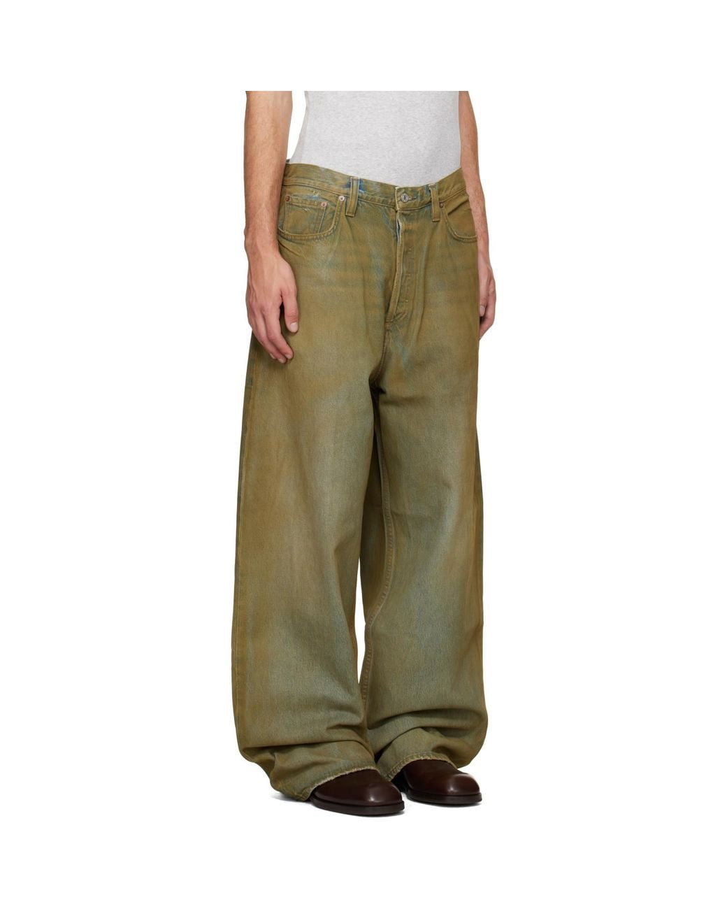 Agolde Green Bagley Rounded Baggy Jeans for men