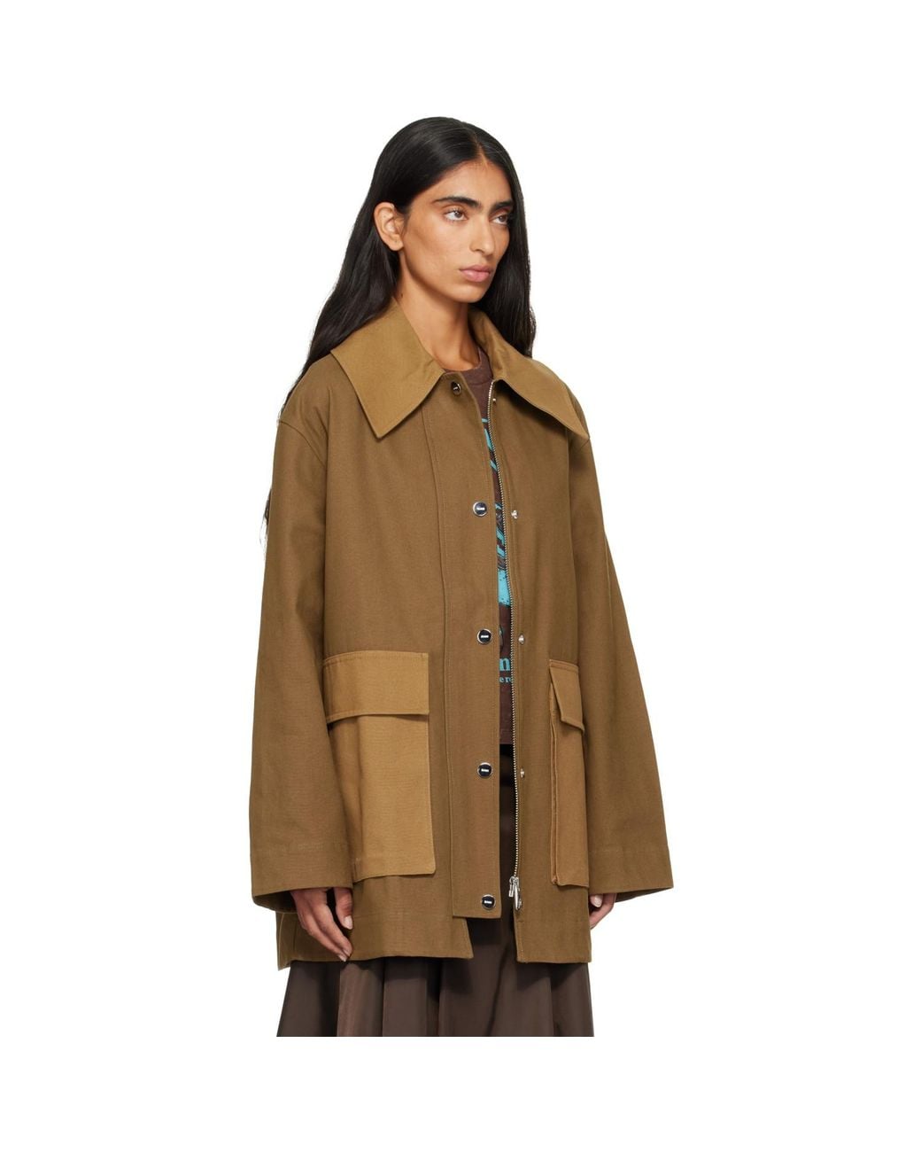 Ganni Brown Khaki Canvas Jacket