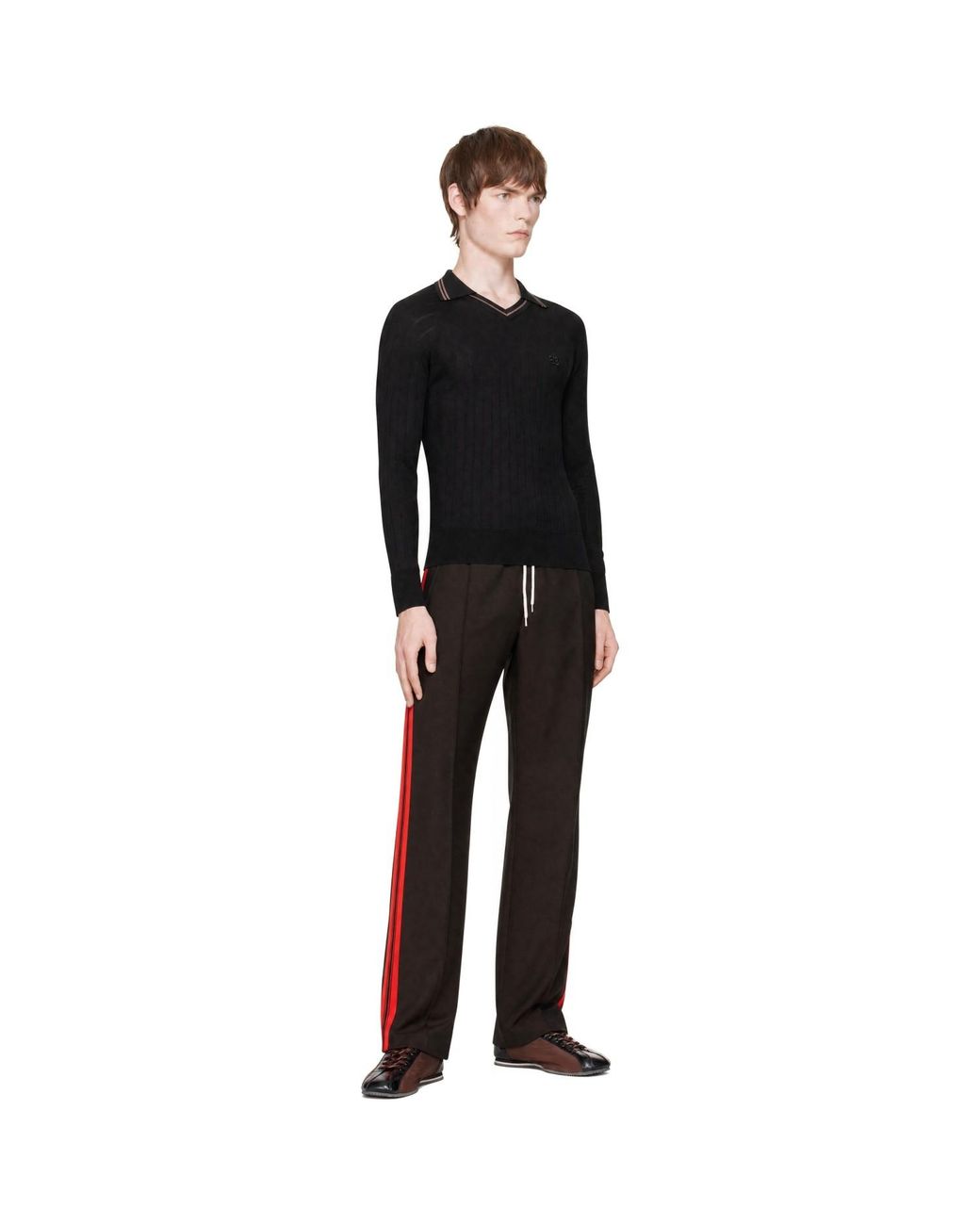 Wales Bonner Black Cotton & Silk Roots Polo for men