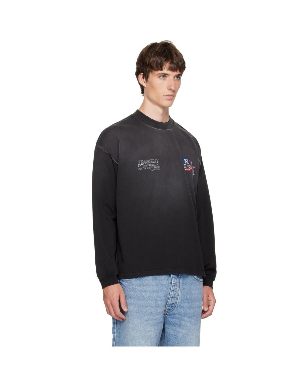 Represent Black Eagle Long Sleeve T-Shirt for men