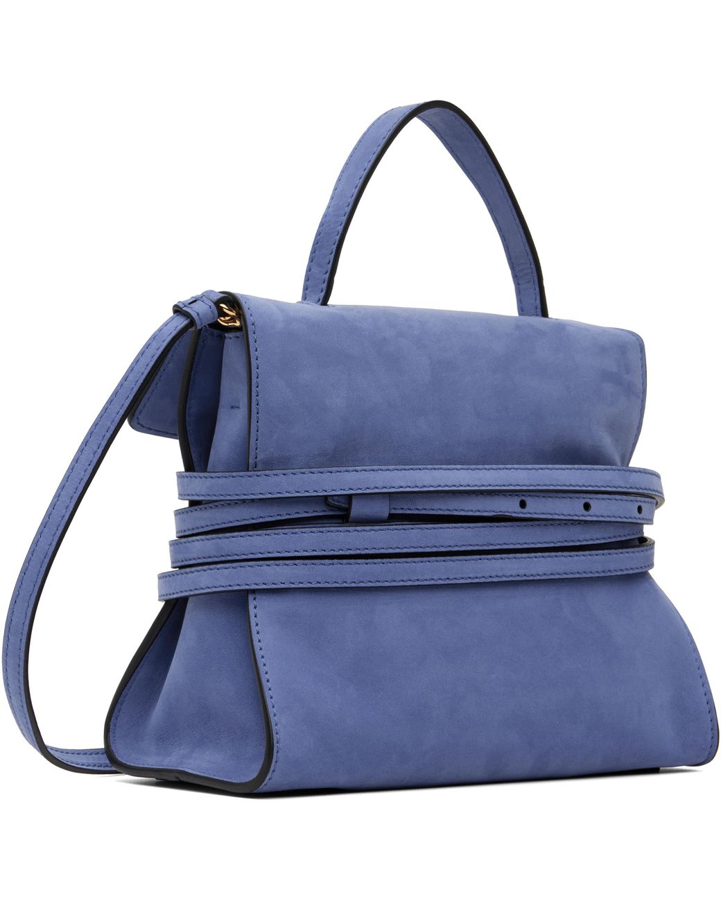 Moschino Blue 'Tie Me' Suede Small Bag