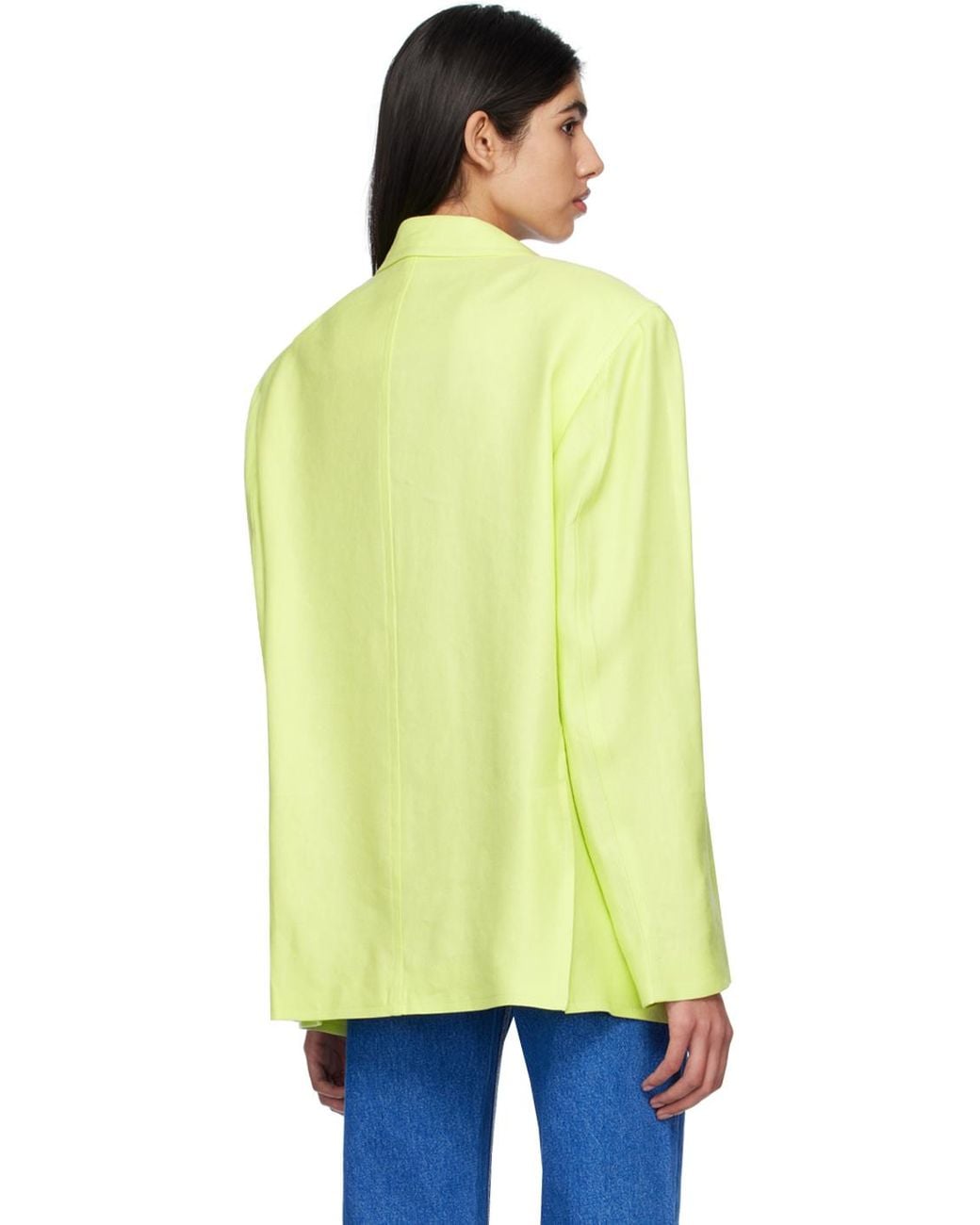 Pushbutton Yellow Folded Point Blazer