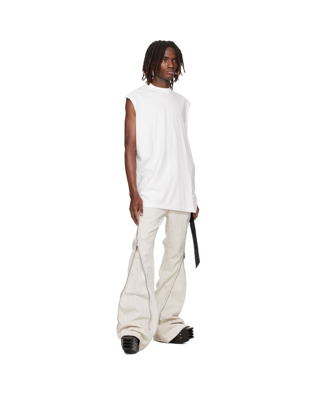 Rick Owens White Off- Temple Tarp T-Shirt for men