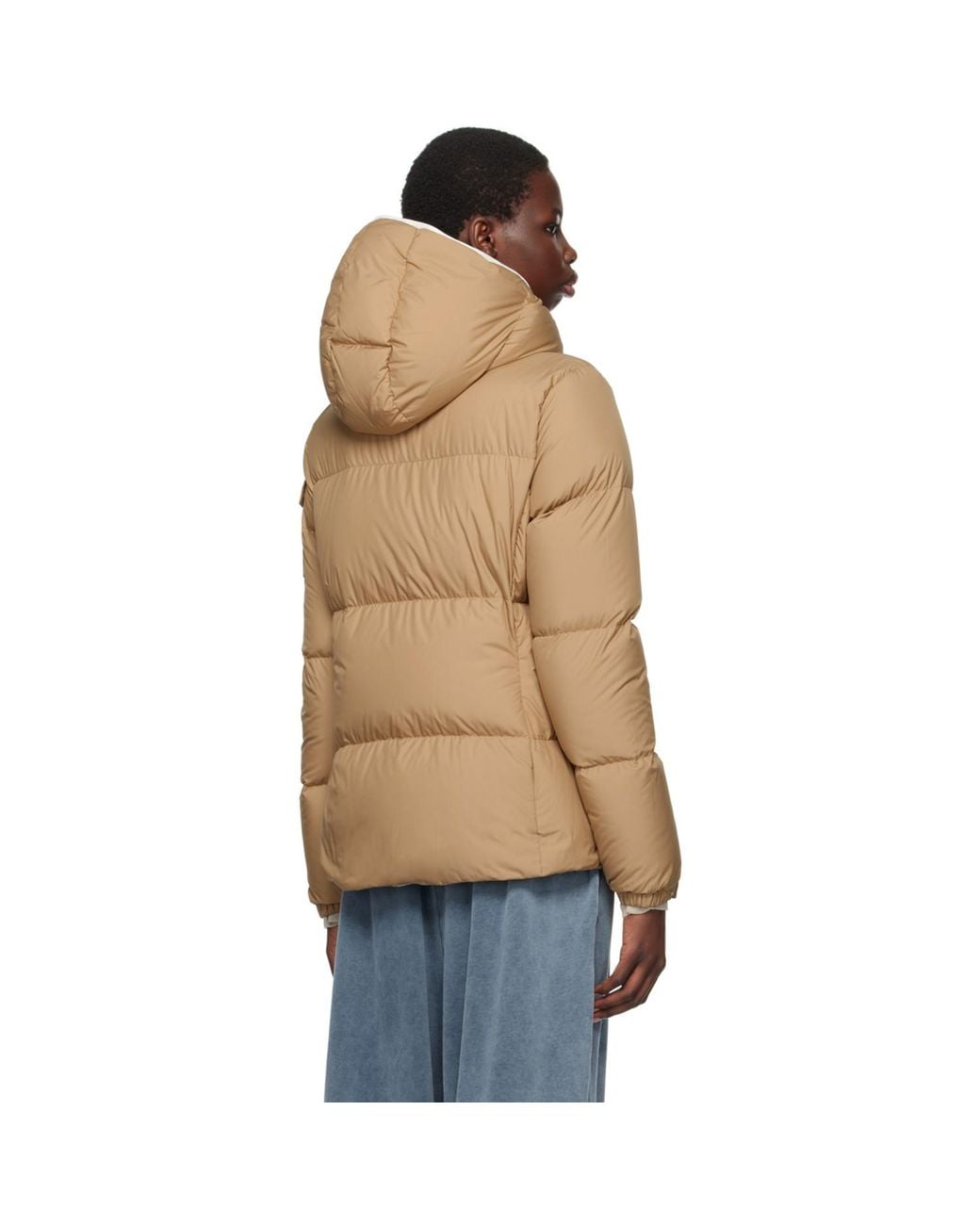 Moncler Blue Tan Fourmines Short Down Jacket