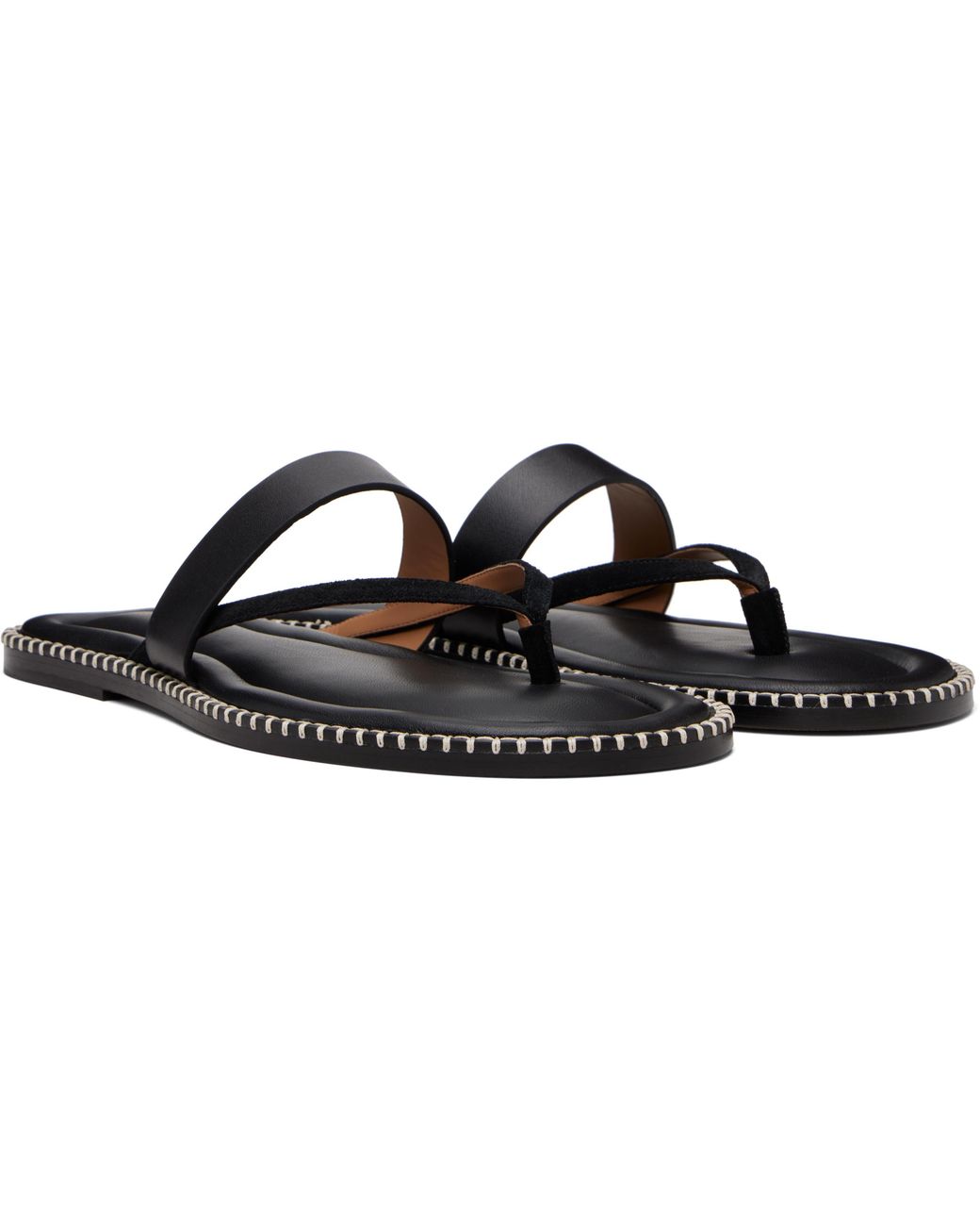 Dries Van Noten Black Leather Sandals for men