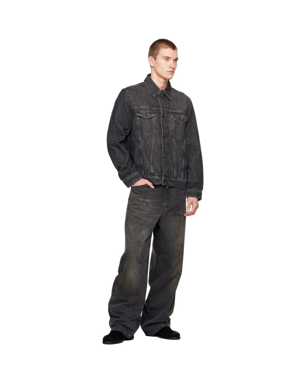 Rag & Bone Gray Rb 3 Trucker Denim Jacket for men
