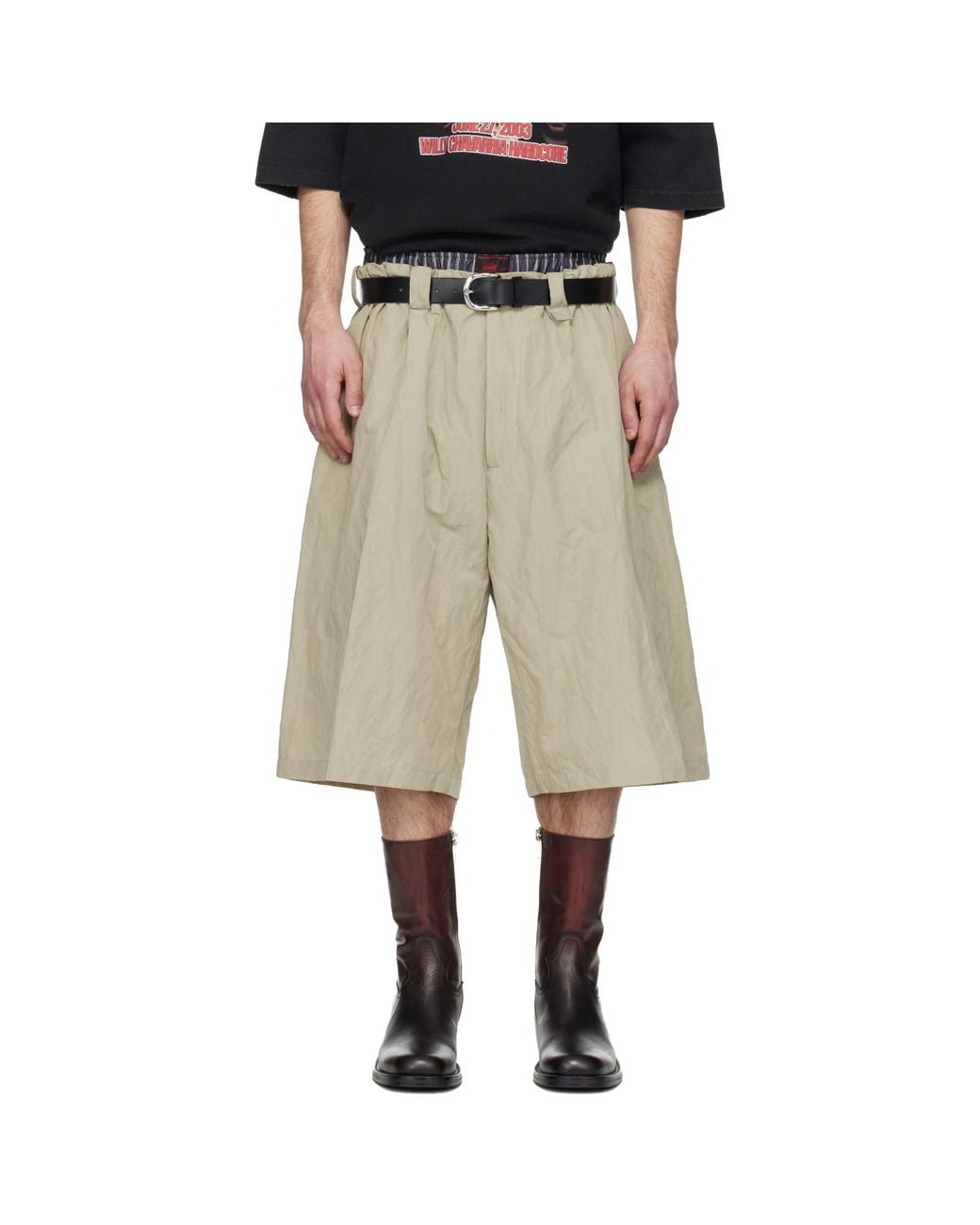 Willy Chavarria Natural Khaki Toluca Shorts for men