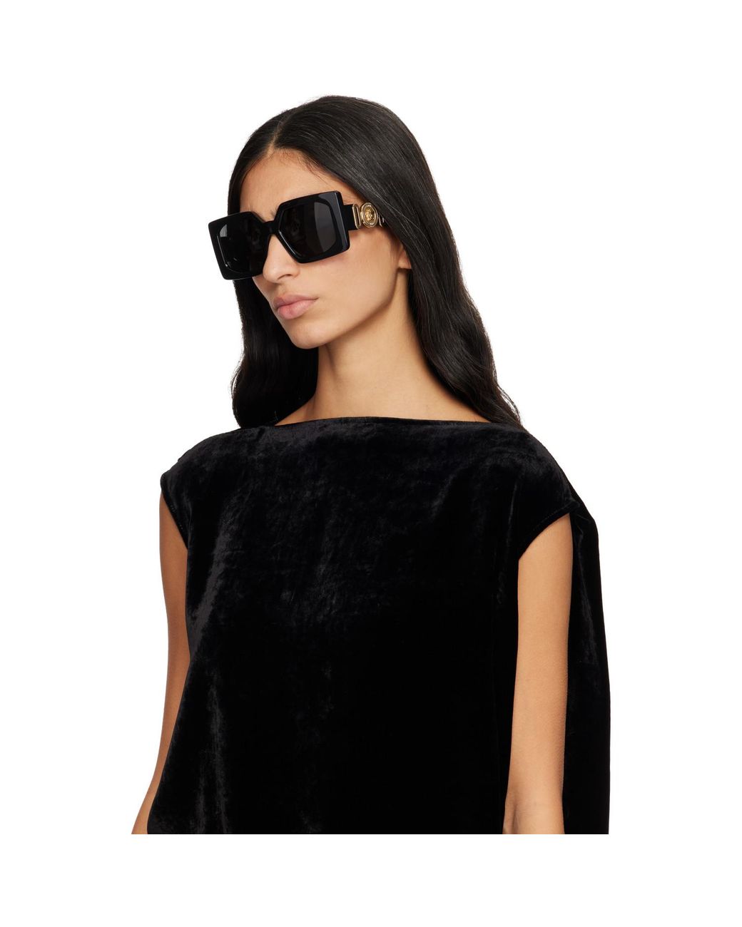 Versace Gray Medusa Biggie Maxi Sunglasses