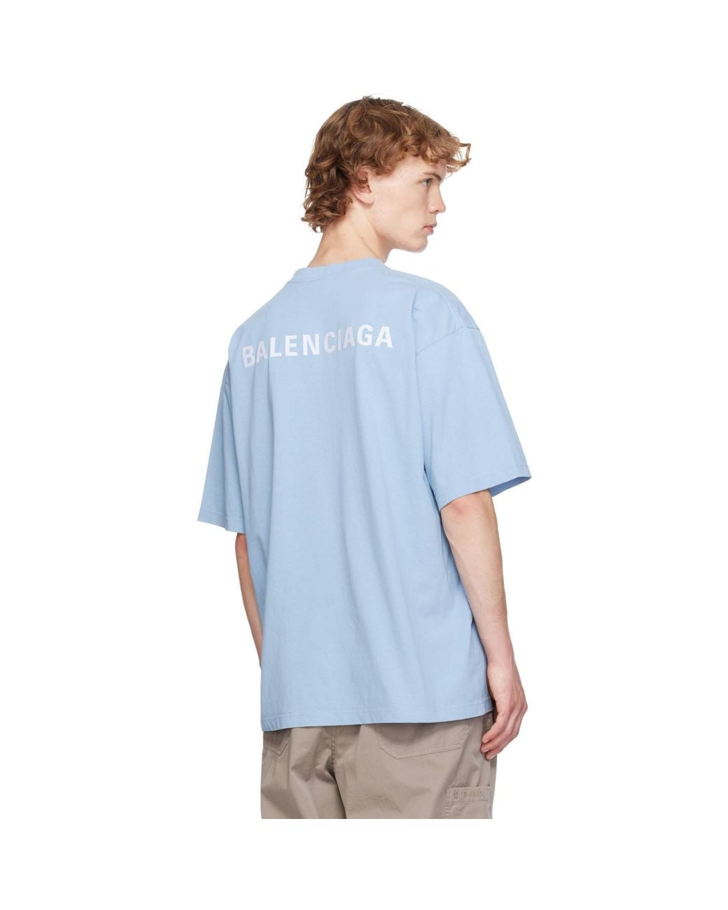 Balenciaga Blue Back Medium Fit T-Shirt for men