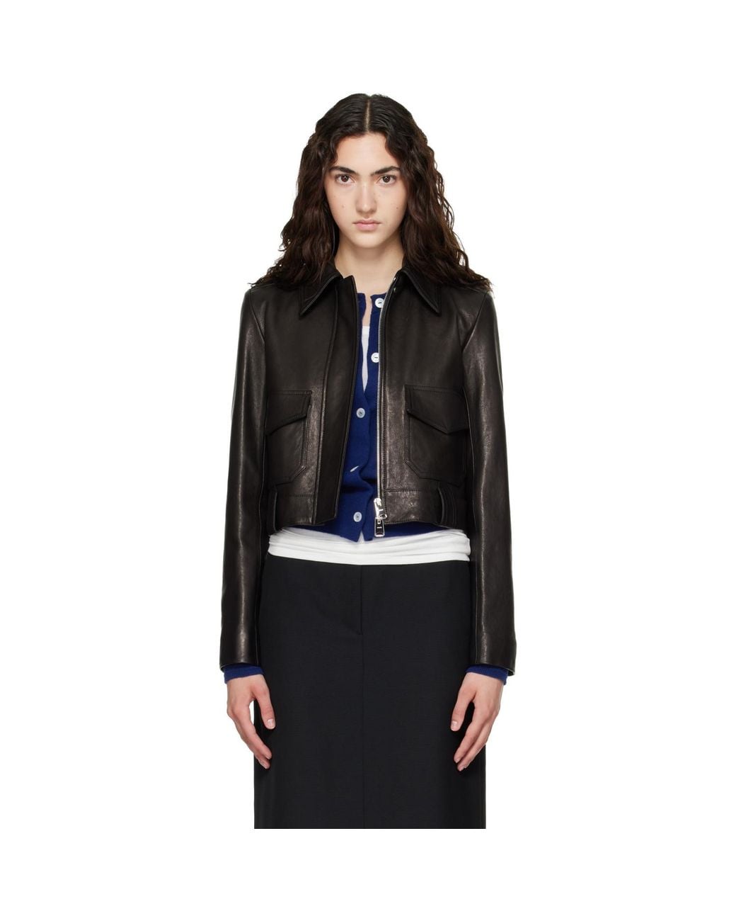 Khaite Black Cordelia Leather Jacket