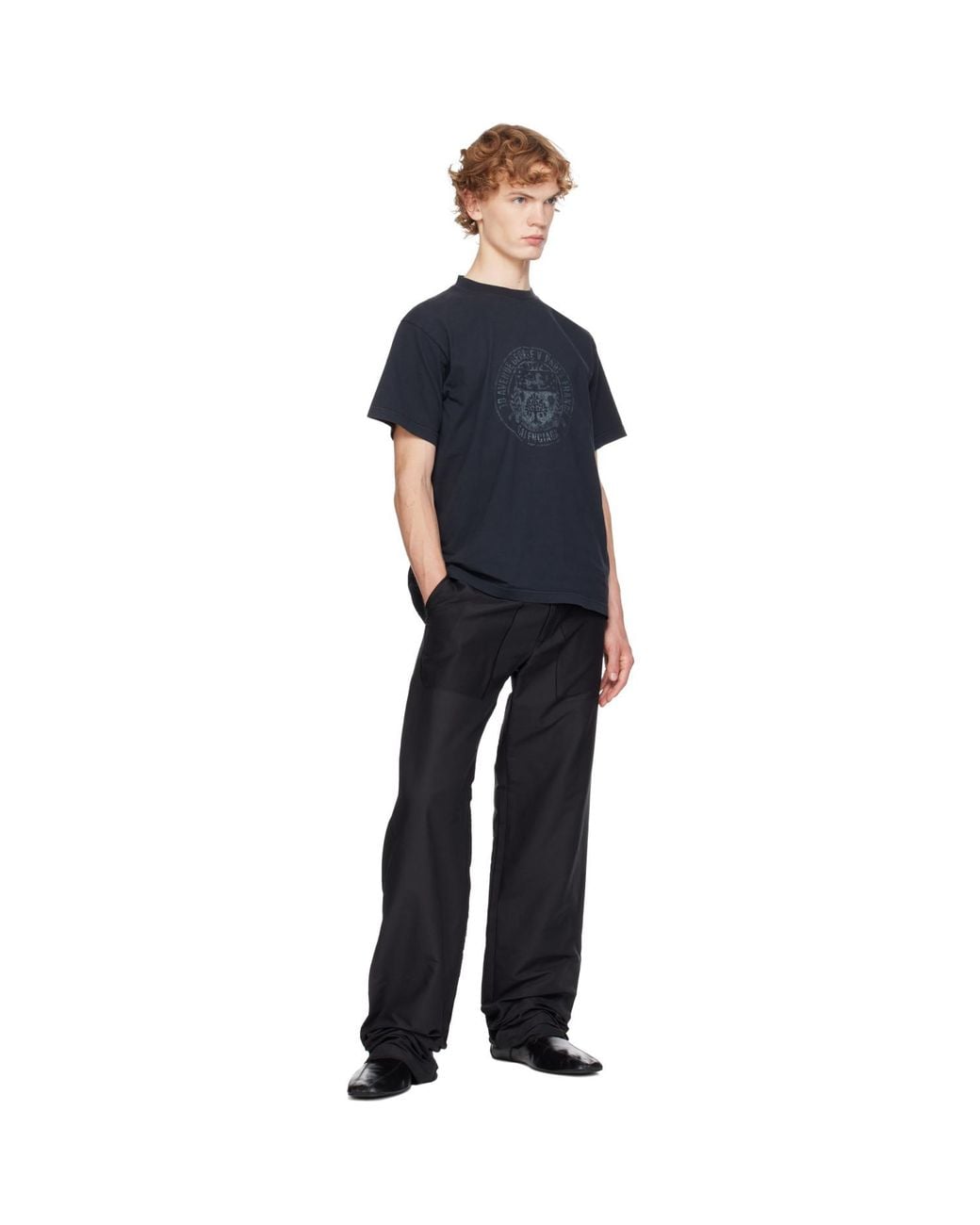 Balenciaga Blue Standard Address Crest T-Shirt for men