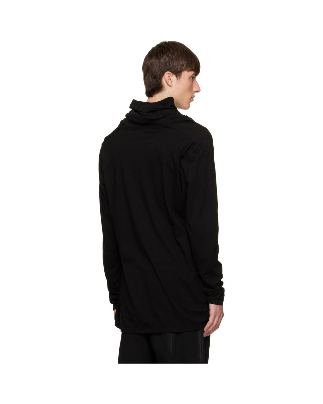 Julius Black Cowl Neck T-Shirt for men