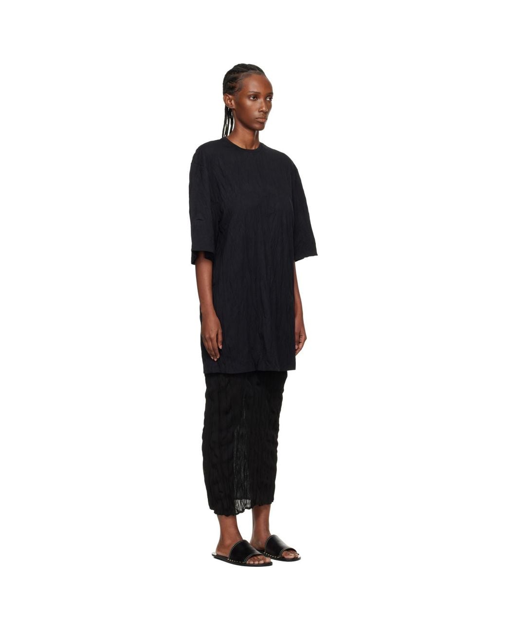 Totême Black Relaxed Tee Minidress