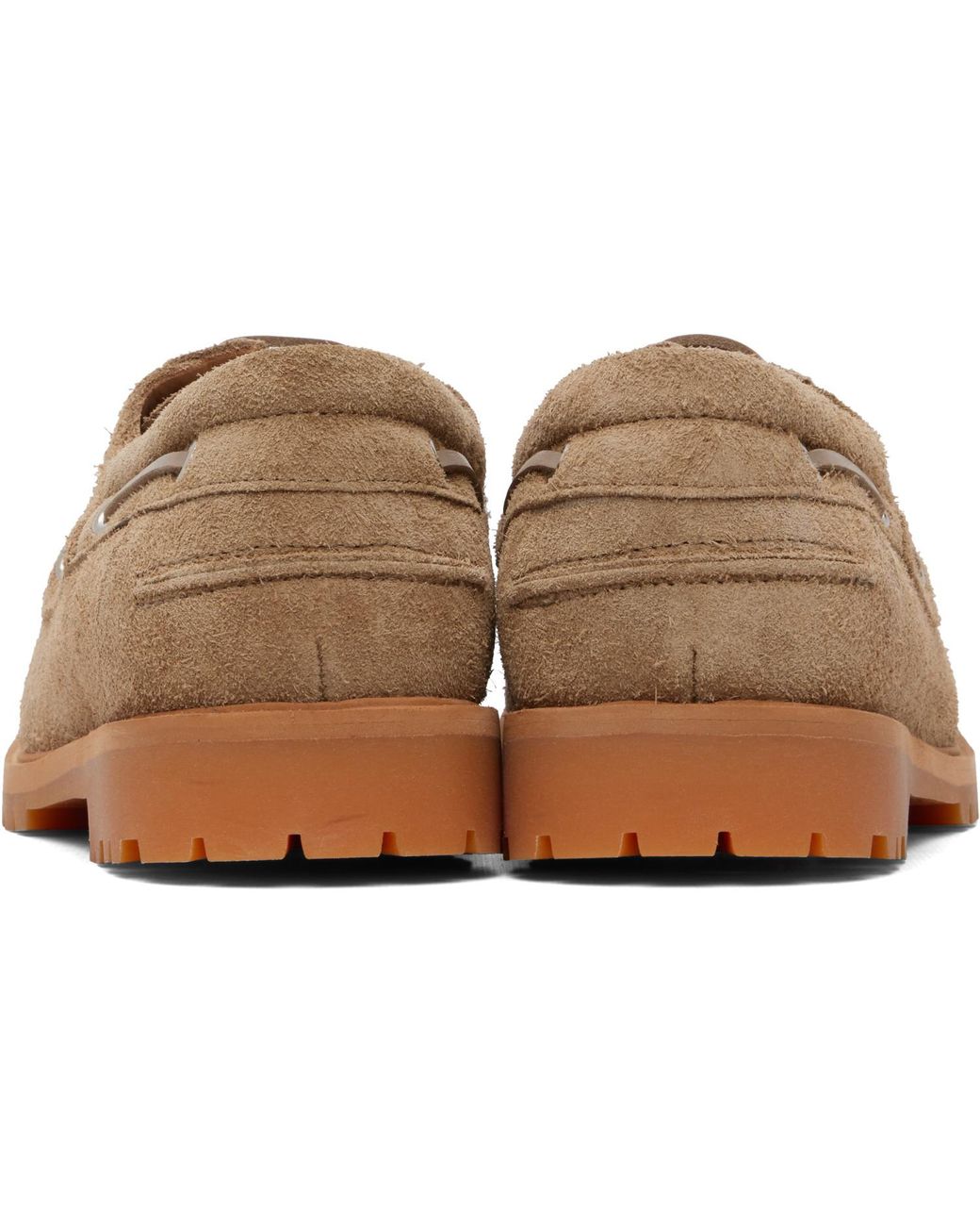 Studio Nicholson Brown Guston Suede Boat Shoes for men