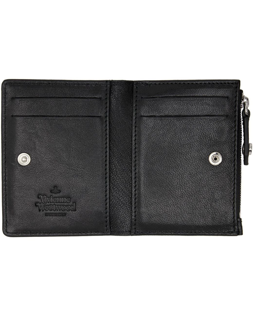 Vivienne Westwood Black Slim Flap Card Holder for men